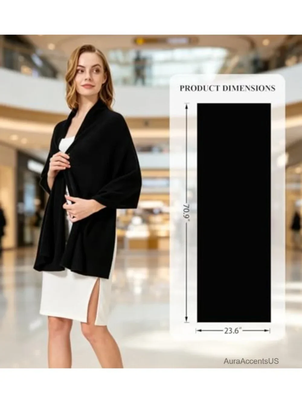 Luxury 100% Cashmere Wrap Shawl Women Lightweight Travel Scarf Gift Box